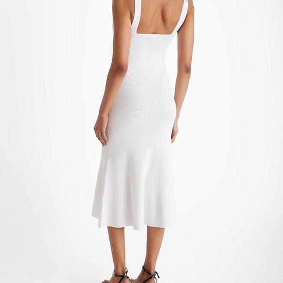 Express Crochet Ribbed Sleeveless Midi Fit and Flare Sweater Dress - Picture 3 of 3